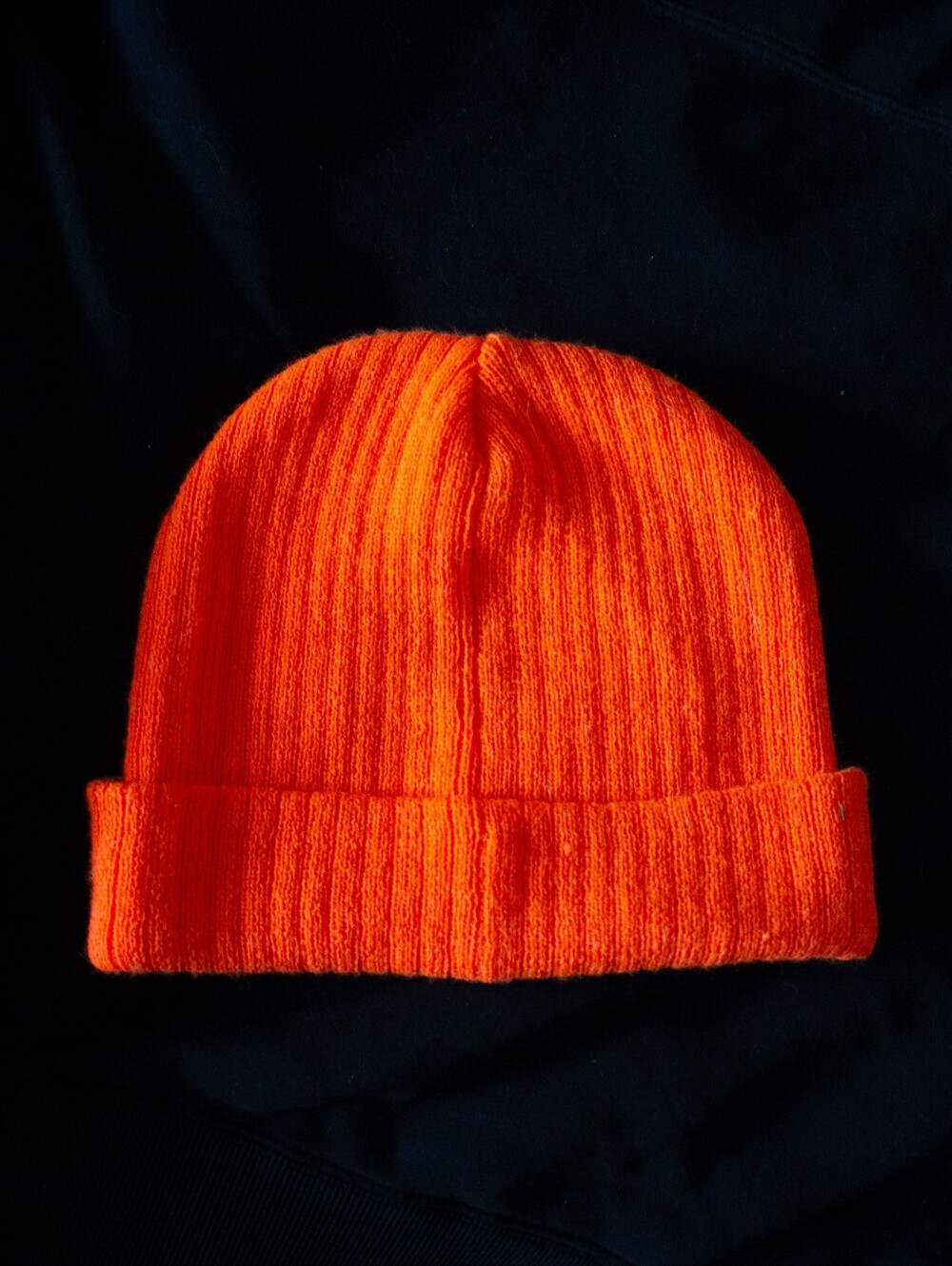 Orange Ribbed Beanie - Picture 2 of 4